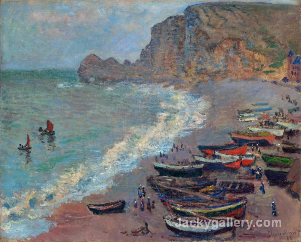 The Beach at Etretat by Claude Monet paintings reproduction